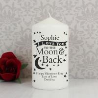 Personalised To the Moon and Back Pillar Candle Extra Image 1 Preview